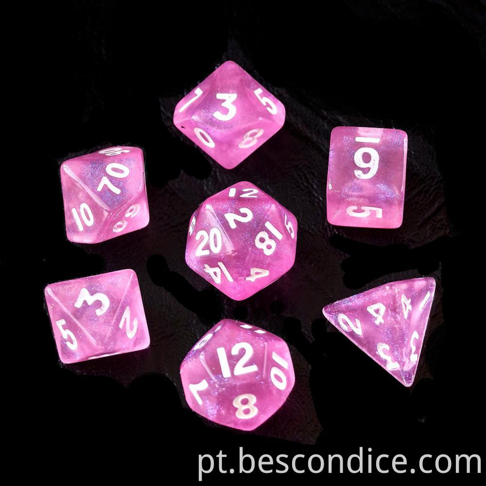 Pink Moonstone Polyhedral Rpg Mini Dice 4